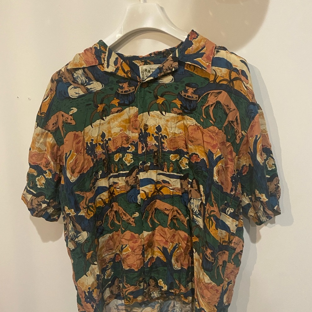 Men's Multicolor Graphic Button Down Shirt